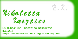 nikoletta kasztics business card